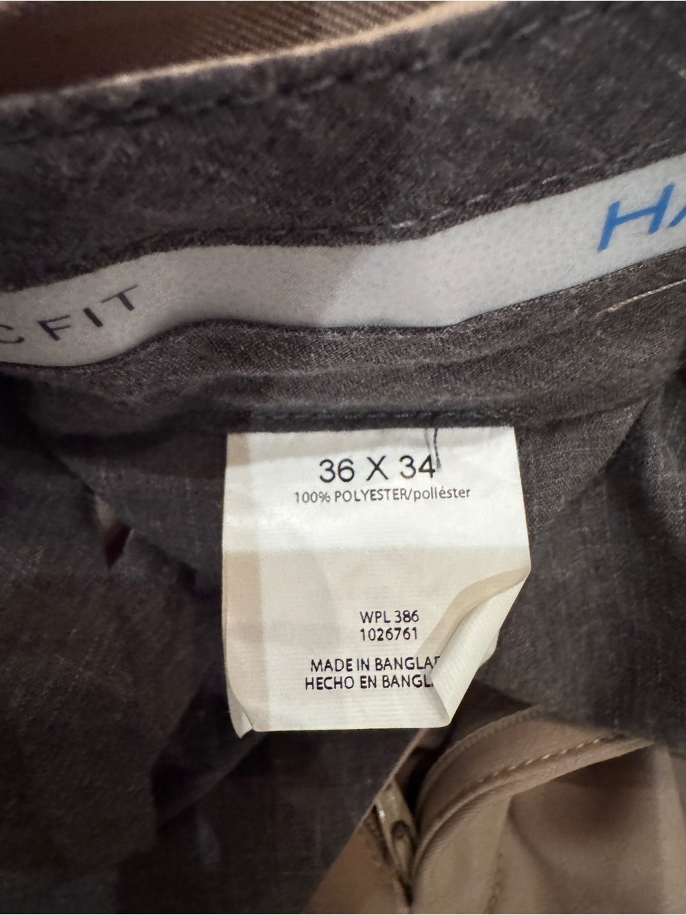 Haggar Men's Beige Dress Pants 36 x 34 - Picture 6 of 7